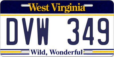 WV license plate DVW349