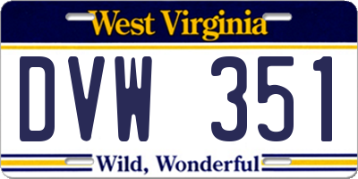 WV license plate DVW351
