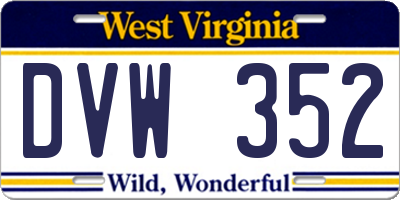 WV license plate DVW352
