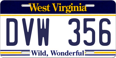 WV license plate DVW356