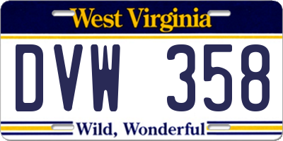 WV license plate DVW358