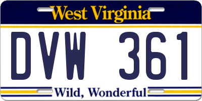 WV license plate DVW361