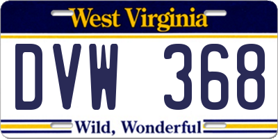 WV license plate DVW368