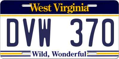 WV license plate DVW370
