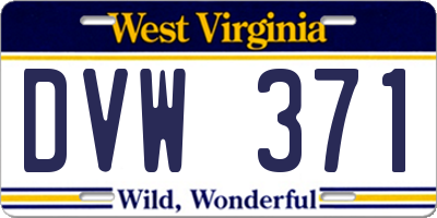 WV license plate DVW371