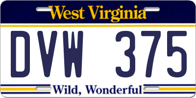 WV license plate DVW375
