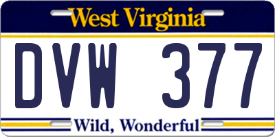 WV license plate DVW377