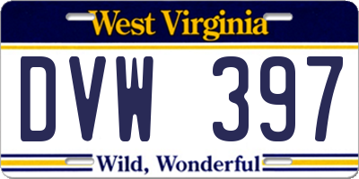 WV license plate DVW397