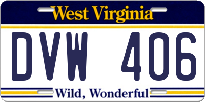 WV license plate DVW406
