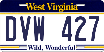 WV license plate DVW427