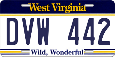 WV license plate DVW442