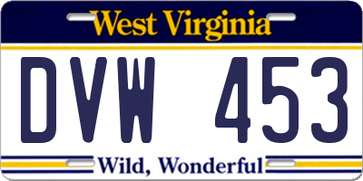 WV license plate DVW453