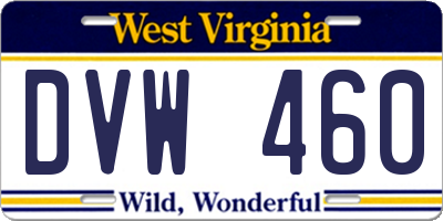 WV license plate DVW460