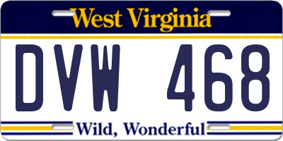 WV license plate DVW468