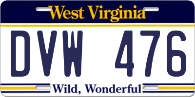 WV license plate DVW476
