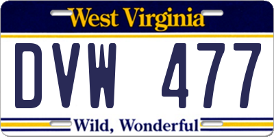 WV license plate DVW477