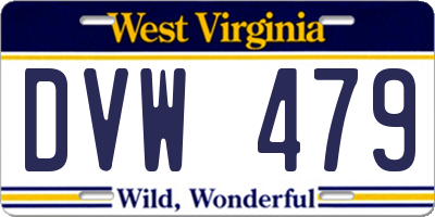 WV license plate DVW479