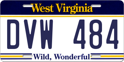 WV license plate DVW484