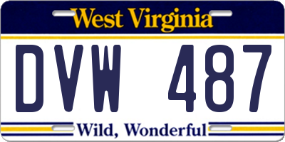 WV license plate DVW487
