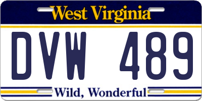 WV license plate DVW489