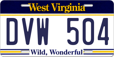 WV license plate DVW504