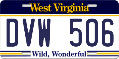 WV license plate DVW506