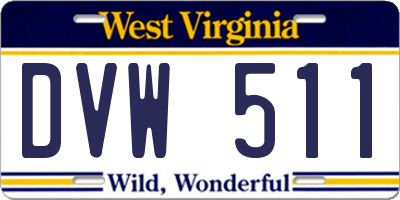 WV license plate DVW511
