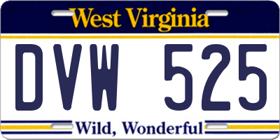 WV license plate DVW525
