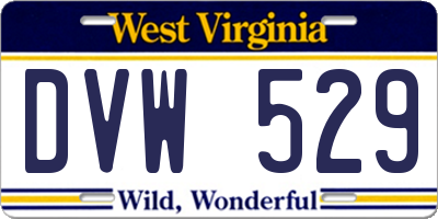 WV license plate DVW529