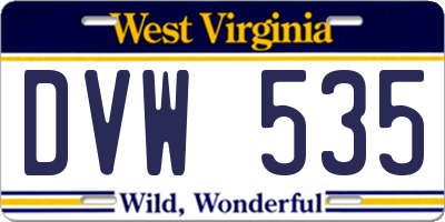 WV license plate DVW535