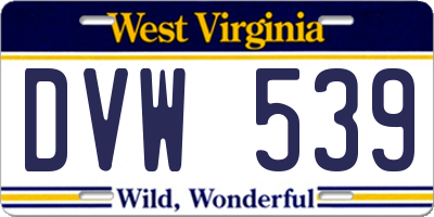 WV license plate DVW539