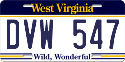 WV license plate DVW547