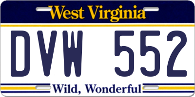 WV license plate DVW552