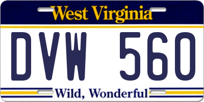 WV license plate DVW560