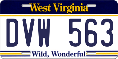 WV license plate DVW563