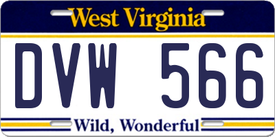 WV license plate DVW566
