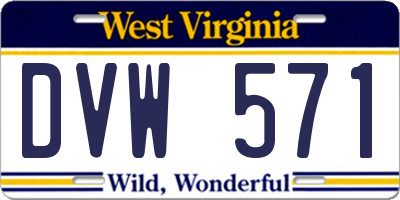 WV license plate DVW571
