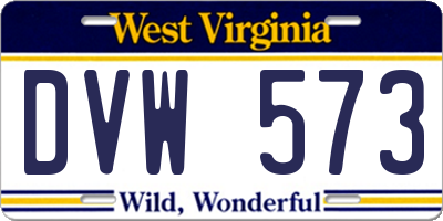 WV license plate DVW573