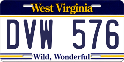 WV license plate DVW576