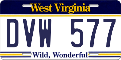 WV license plate DVW577