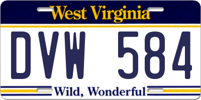 WV license plate DVW584