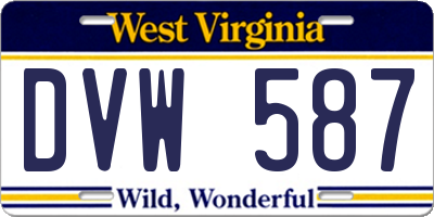 WV license plate DVW587