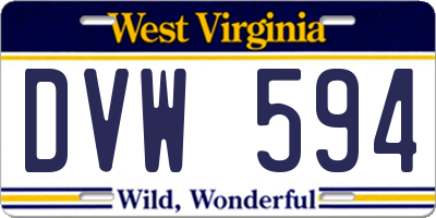 WV license plate DVW594