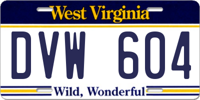 WV license plate DVW604