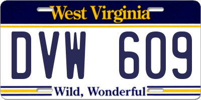 WV license plate DVW609