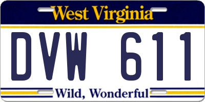 WV license plate DVW611