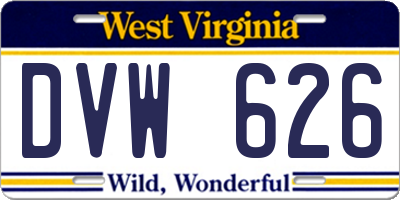WV license plate DVW626