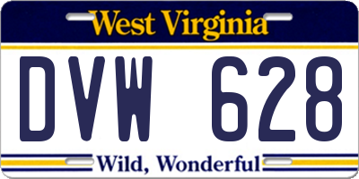 WV license plate DVW628