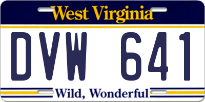 WV license plate DVW641
