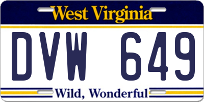 WV license plate DVW649